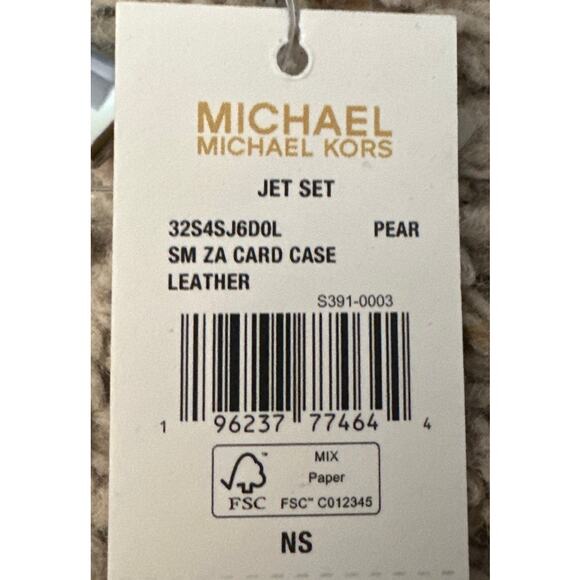 Michael Kors Leather Jet Set Card Case Pear Green New with tags - Picture 3 of 4